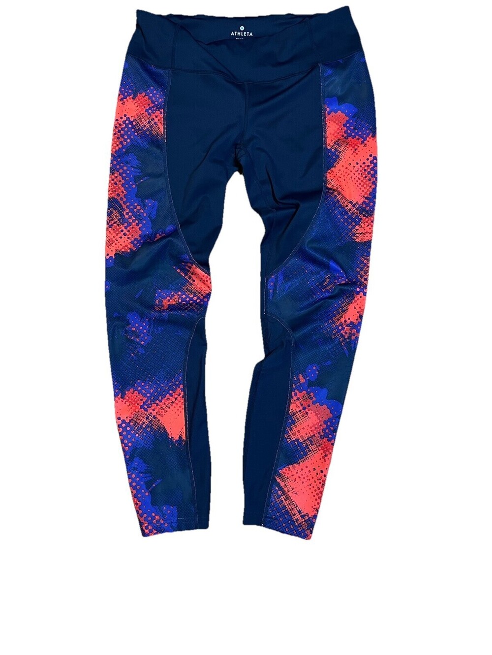Athleta Pants Womens Large Electro Cobalt Stretch Yoga Legging Mesh Bottom Yoga